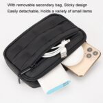 Cwatcun D115 Bolso bandolera para cámara DSLR con película de cuero impermeable, Black Large - Imagen 6