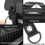 Cwatcun D115 Bolso bandolera para cámara DSLR con película de cuero impermeable, Black Large - Imagen 8
