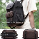 Mochila de hombro vintage Cwatcun D128 con compartimentos divididos, gran capacidad, resistente a salpicaduras, para fotografía, Medium Black - Imagen 10