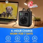 Dispositivo de Control de ladridos ultrasónico inteligente con pantalla Digital K6, dispositivo de entrenamiento para perros, dispositivo repelente, K6 (Black) - Imagen 4