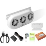 Ventilador de escape de ventana de coche con enchufe USB, ventilador de ventilación de refrigeración para circulación de aire de coche, White
