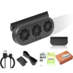 Ventilador de escape de ventana de coche con enchufe USB, ventilador de ventilación de refrigeración para circulación de aire de coche, Black