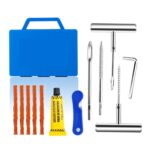 Juego de herramientas para reparación de neumáticos de automóvil, kit de herramientas de reparación rápida de emergencia para neumáticos de motocicleta, 8 In 1