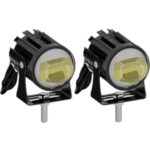 1 par de faros delanteros de motocicleta de 12 V-85 V, faros delanteros LED de trabajo para automóviles de dos colores, Yellow + White Light With Flashing