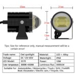 1 par de faros delanteros de motocicleta de 12 V-85 V, faros delanteros LED de trabajo para automóviles de dos colores, Yellow + White Light Without Flashing - Imagen 3