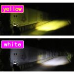1 par de faros delanteros de motocicleta de 12 V-85 V, faros delanteros LED de trabajo para automóviles de dos colores, Yellow + White Light With Flashing - Imagen 5