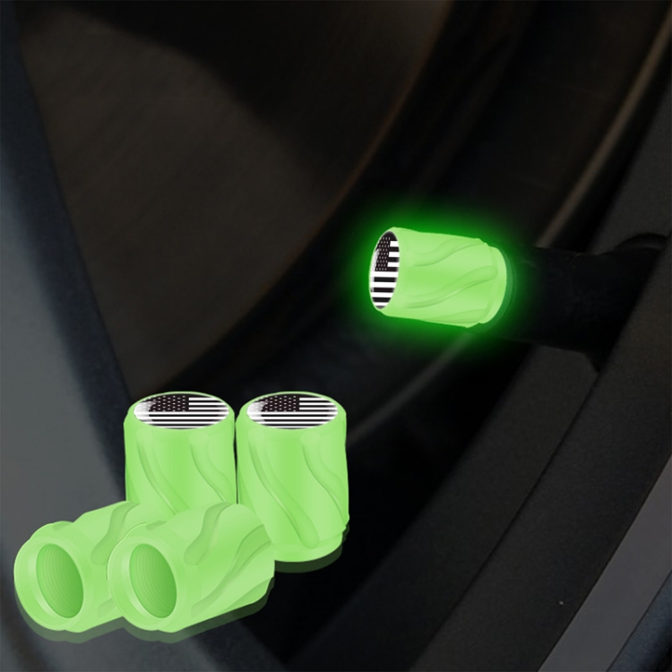 TBD0605049718.jpg Juego de 4 tapas de válvulas modificadas para neumáticos de motocicletas y automóviles luminosas, Green Black Flag - Imagen 1