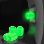Paquete de 5 válvulas luminosas para neumáticos de coche y motocicleta, Green