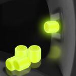 Paquete de 5 válvulas luminosas para neumáticos de coche y motocicleta, Yellow