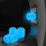 Paquete de 5 válvulas luminosas para neumáticos de coche y motocicleta, Blue