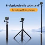 Trípode plegable para selfies TELESIN con rotación de 360 ​​grados y 1,5 m para GoPro Hero, Insta360 y DJI Osmo Action, S1-TSS-01 - Imagen 2