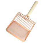 Pala de filtro divisor de arena para gatos de metal, herramienta de limpieza para el cuidado de mascotas, Square Rose Gold