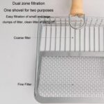 Pala de filtro divisor de arena para gatos de metal, herramienta de limpieza para el cuidado de mascotas, Square Silver - Imagen 4