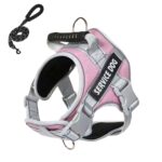 Arnés de pecho a prueba de explosiones para perros grandes Correa de viaje para perros, Pink+2m Round Rope