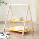 Hamaca de madera maciza de doble capa para gatos, cama universal para gatos, columpio lavable para gatitos, Cloth Mat
