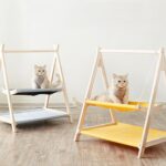 Hamaca de madera maciza de doble capa para gatos, cama universal para gatos, columpio lavable para gatitos, Straw Mat - Imagen 2