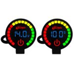 Medidor de potencia con alarma inteligente de pantalla dual para motocicleta Morfayer, Voltmeter+Water Temperature Meter