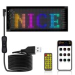 Pantalla flexible para publicidad en el coche, aplicación de pantalla inteligente con Bluetooth, 7x17.3cm(16 x 32 LEDs)