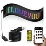 Pantalla flexible para publicidad en el coche, aplicación de pantalla inteligente con Bluetooth, 10.2x34.8cm(20 x 64 LEDs)