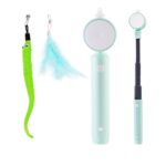 Juguete interactivo con láser para gatos, caña de pescar, telescópico, infrarrojo, de tres etapas, con cabezal reemplazable