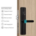 Cerradura electrónica inteligente con huella dactilar A50, cerradura para interiores, cerradura para apartamentos con manija - Imagen 2