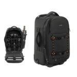 Cwatcun D136 Generation 1 - Bolso de hombro con ruedas para cámara de gran capacidad, estuche de almacenamiento para fotografía al aire libre, D136