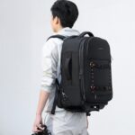 Cwatcun D136 Generation 1 - Bolso de hombro con ruedas para cámara de gran capacidad, estuche de almacenamiento para fotografía al aire libre, D136 - Imagen 2