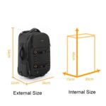 Cwatcun D136 Generation 1 - Bolso de hombro con ruedas para cámara de gran capacidad, estuche de almacenamiento para fotografía al aire libre, D136 - Imagen 3