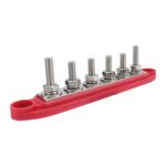 Cubierta impermeable y a prueba de polvo para barra colectora de 6 postes con base de nailon M8 para yates y vehículos recreativos, Red+Black 1pair - Imagen 4