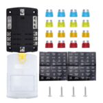 Caja de fusibles con indicador LED de 6 vías para vehículos recreativos y yates, Configuration 1