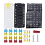 Caja de fusibles con tapa aislada y enchufable de 6 vías para automóviles y yates, Upgraded Version A