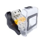 Portafusibles de latón macizo modificado para amplificador de audio de automóvil de 80 A con cubierta transparente, 4-way