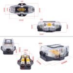 Portafusibles de latón macizo modificado para amplificador de audio de automóvil de 80 A con cubierta transparente, 4-way - Imagen 3