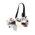 Collar de cuerda elástica ajustable con pajarita decorativa de dibujos animados para mascotas de Halloween, Fierce Ghost
