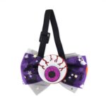 Collar de cuerda elástica ajustable con pajarita decorativa de dibujos animados para mascotas de Halloween, Eyeball