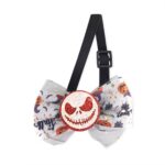 Collar de cuerda elástica ajustable con pajarita decorativa de dibujos animados para mascotas de Halloween, Demon Round Face