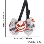 Collar de cuerda elástica ajustable con pajarita decorativa de dibujos animados para mascotas de Halloween, Demon Round Face - Imagen 2
