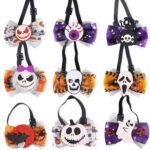 Collar de cuerda elástica ajustable con pajarita decorativa de dibujos animados para mascotas de Halloween, Fierce Ghost - Imagen 3