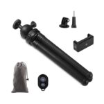 Trípode de silicona para cámara con forma de pez pulpo, soporte plegable de escritorio, With Bluetooth Controller+Adapter+Phone Clip+Storage Bag+Screws