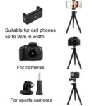 Trípode de silicona para cámara con forma de pez pulpo, soporte plegable de escritorio, With Bluetooth Controller+Adapter+Phone Clip+Storage Bag+Screws - Imagen 3
