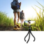 Trípode de silicona para cámara con forma de pez pulpo, soporte plegable de escritorio, With Bluetooth Controller+Adapter+Phone Clip+Storage Bag+Screws - Imagen 5