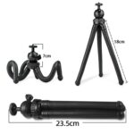 Trípode de silicona para cámara con forma de pez pulpo, soporte plegable de escritorio, With Bluetooth Controller+Adapter+Phone Clip+Storage Bag+Screws - Imagen 6