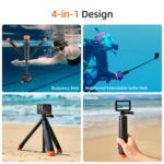 Trípode retráctil para selfies con barra de flotabilidad subacuática de 61 cm de TELESIN para cámara de acción GoPro Insta360 DJI OSMO - Imagen 3