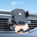 Soporte para teléfono móvil con ventosa para salpicadero de coche con bloqueo automático, Orange Air Outlet