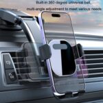 Soporte para teléfono móvil con ventosa para salpicadero de coche con bloqueo automático, Brushed Waterfall Base - Imagen 9