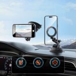 Soporte magnético para teléfono con ventosa para automóvil TELESIN, rotación de 360 ​​grados