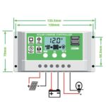 Controlador de cargador de panel de células solares PWM de 12 V Controlador solar de batería de plomo-ácido de iones de litio, 40A - Imagen 5