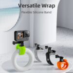 Soporte flexible ajustable de silicona para cámara de acción TELESIN para GoPro HERO / Insta360 / DJI Action Camera, Green - Imagen 3