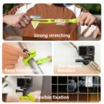Soporte flexible ajustable de silicona para cámara de acción TELESIN para GoPro HERO / Insta360 / DJI Action Camera, Green - Imagen 4