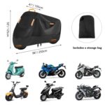 Funda protectora contra la lluvia y el sol para motocicletas, de tela Oxford, a prueba de polvo y con hebilla antirrobo, XL - Imagen 2